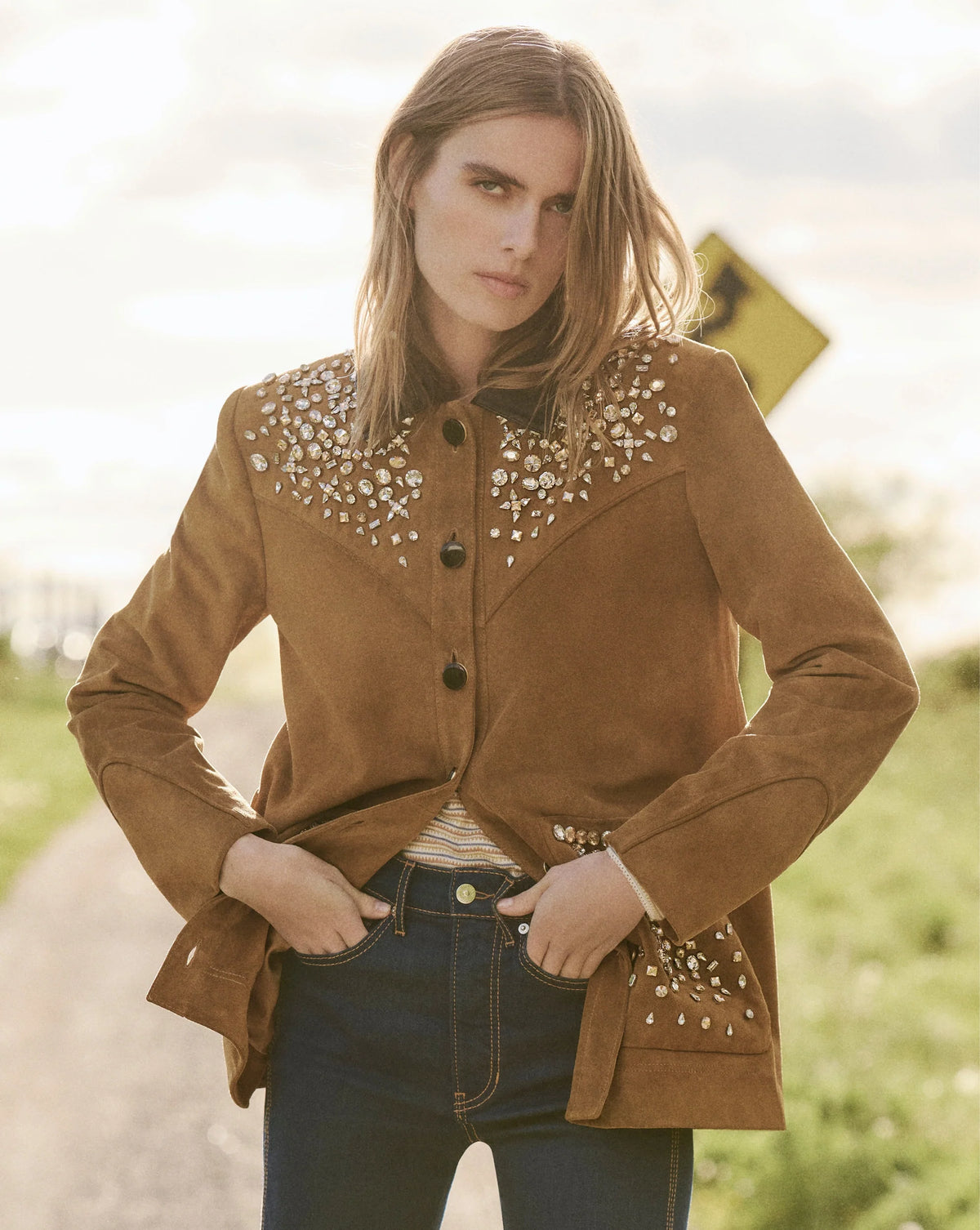 Shannon Suede Embellished Jacket