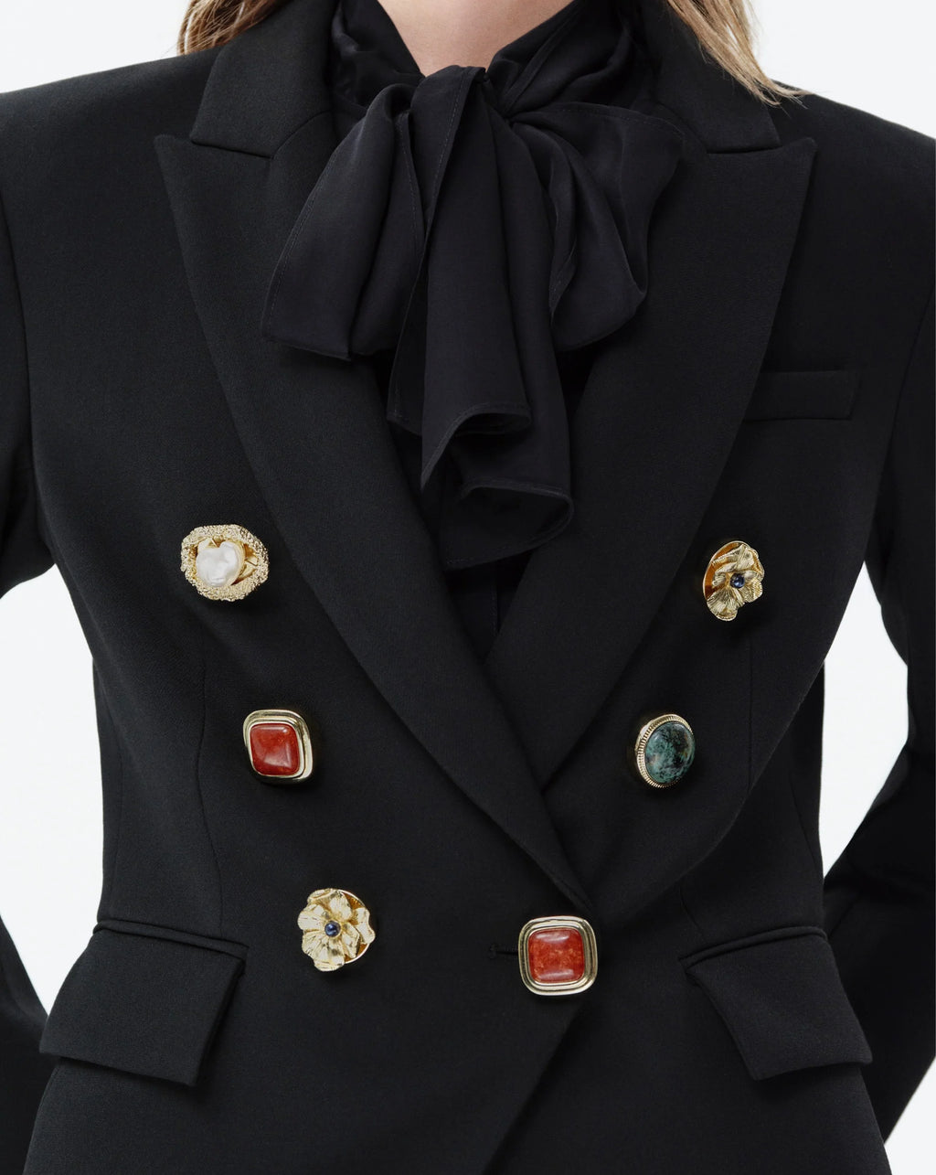 Jacket Button Brooch Four-Pack
