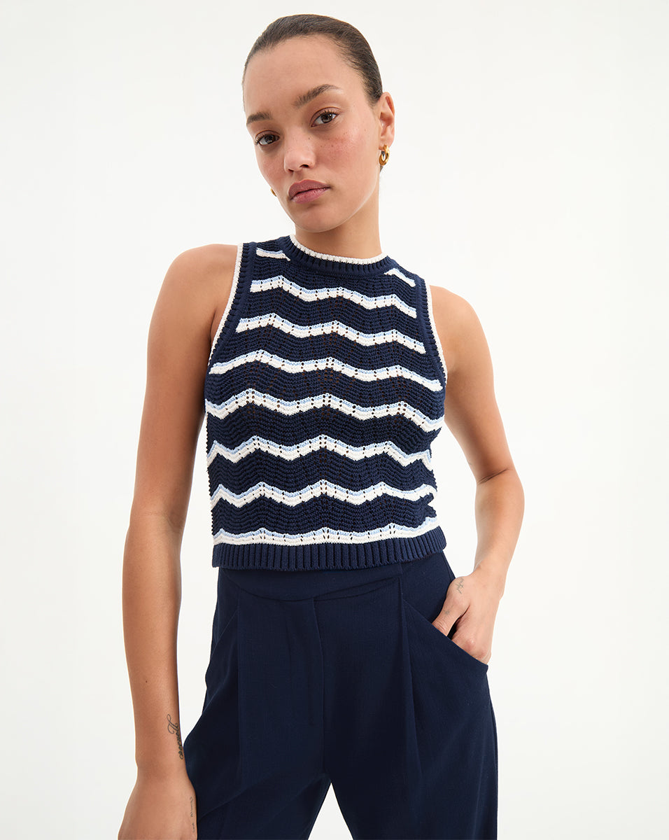 Jerrel Cropped Knit Tank Top