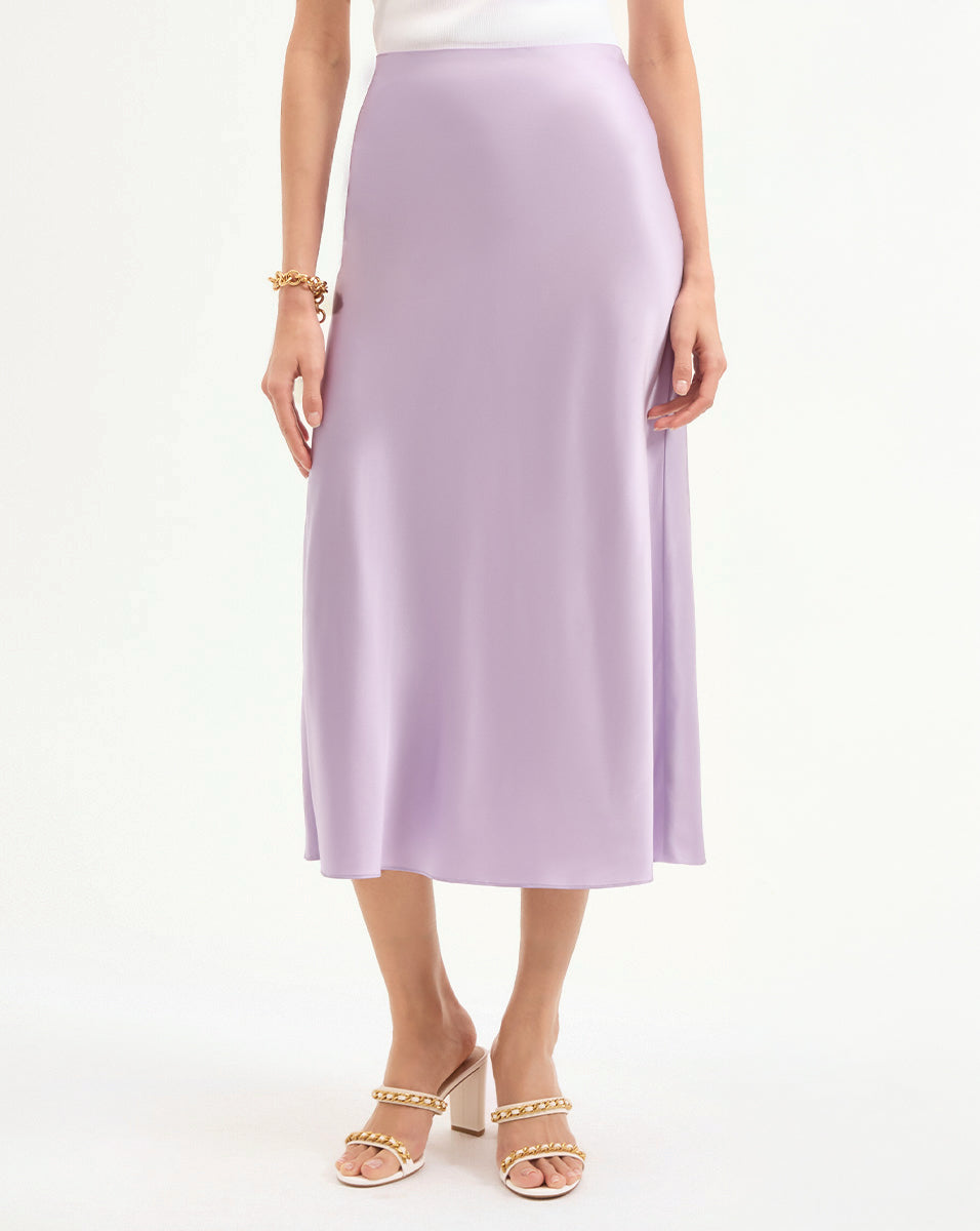 Clover Stretch-Silk Slip Skirt
