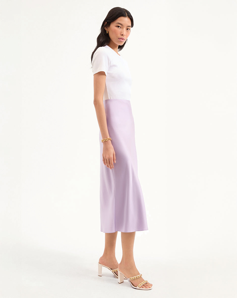 Clover Stretch-Silk Slip Skirt