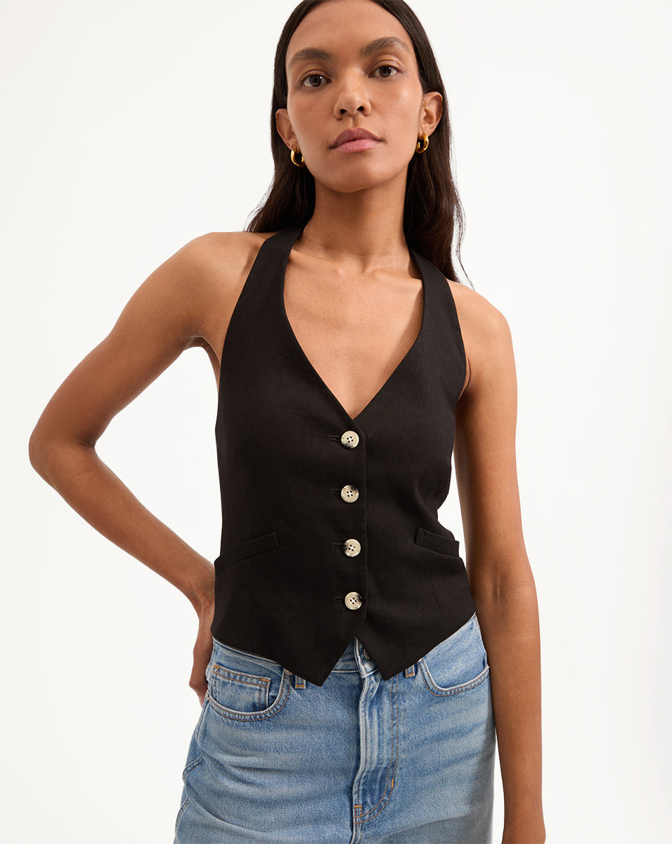 Arabella Stretch-Linen Vest