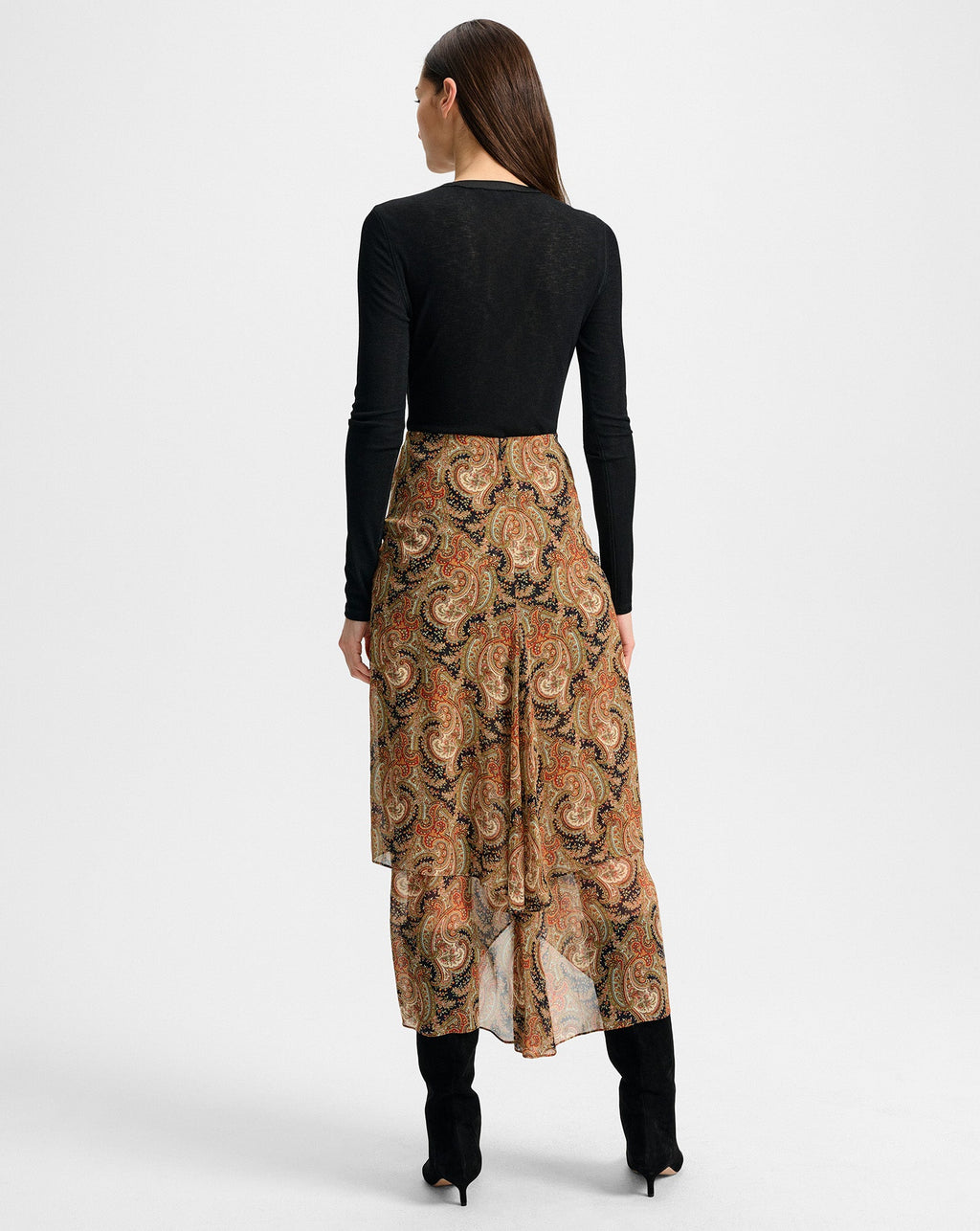 Sira Silk Midi Skirt