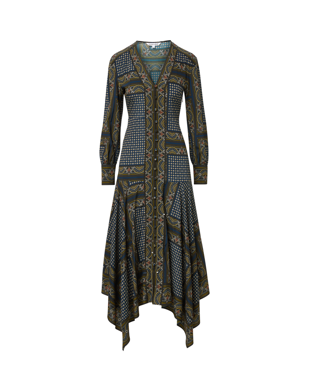 Skye Scarf-Print Midi Dress