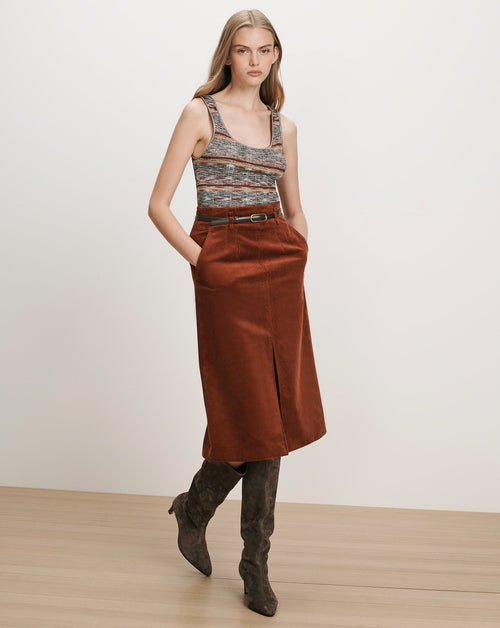 Alexie Corduroy Midi Skirt