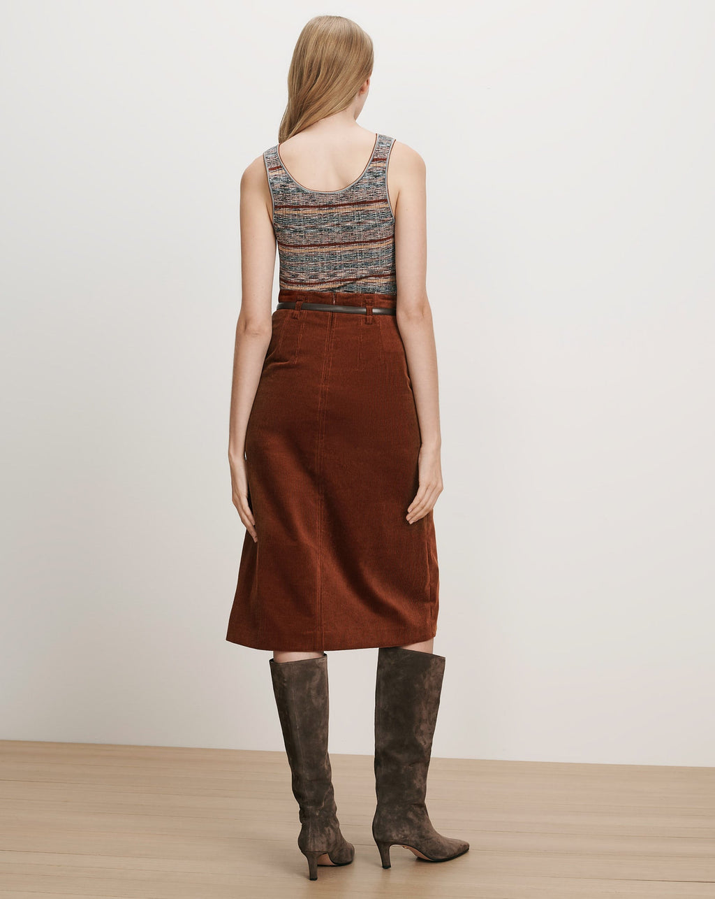 Alexie Corduroy Midi Skirt