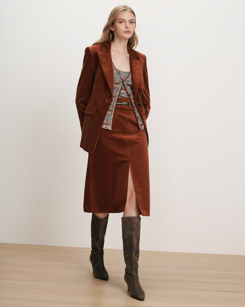 Alexie Corduroy Midi Skirt