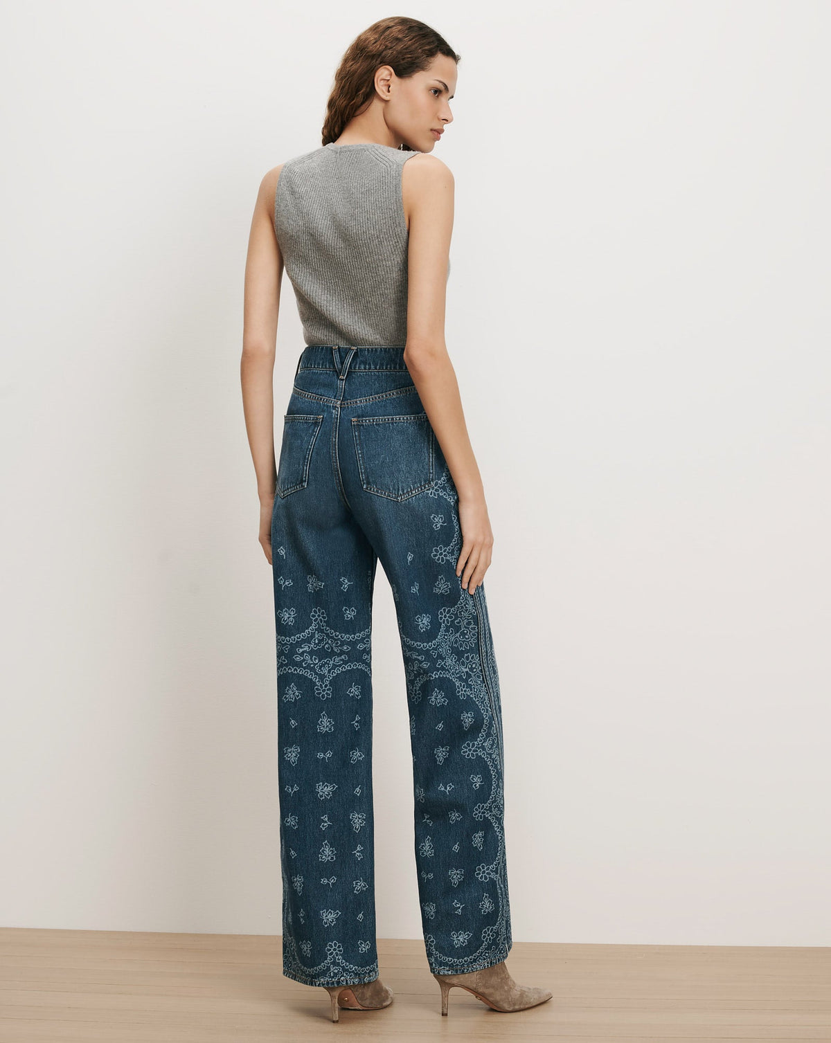 Taylor Bandana Wide-Leg Jean