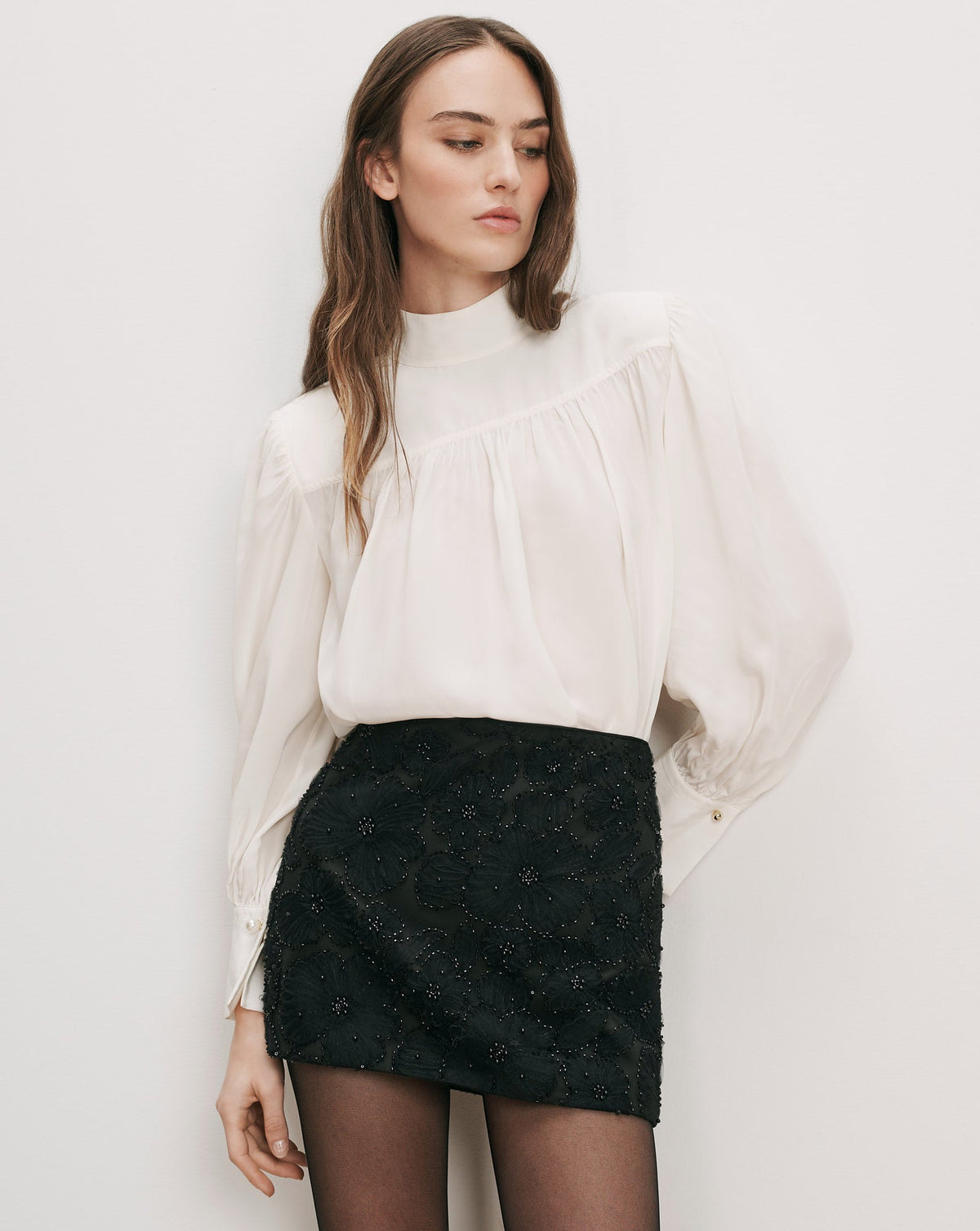 Brooks Mock-Neck Blouse