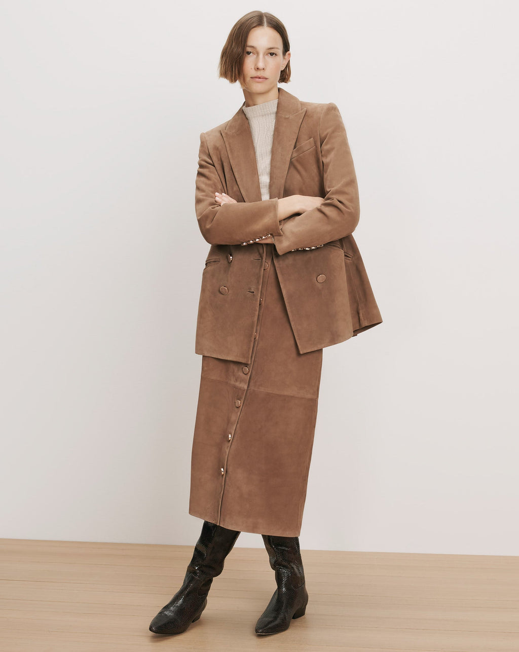 Oria Suede Dickey Jacket