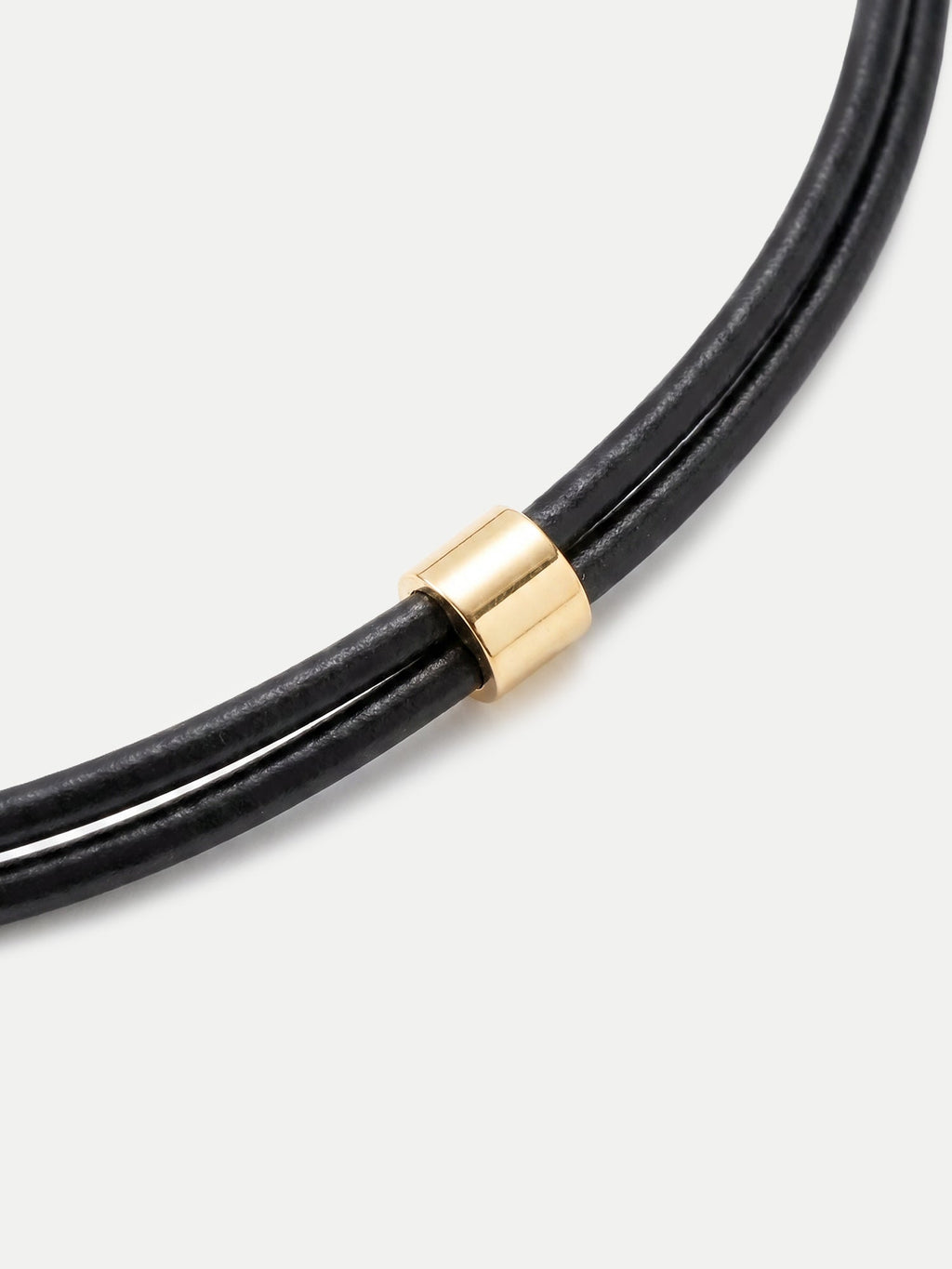 Black Leather Pendant Necklace