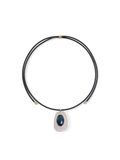 Black Leather Pendant Necklace