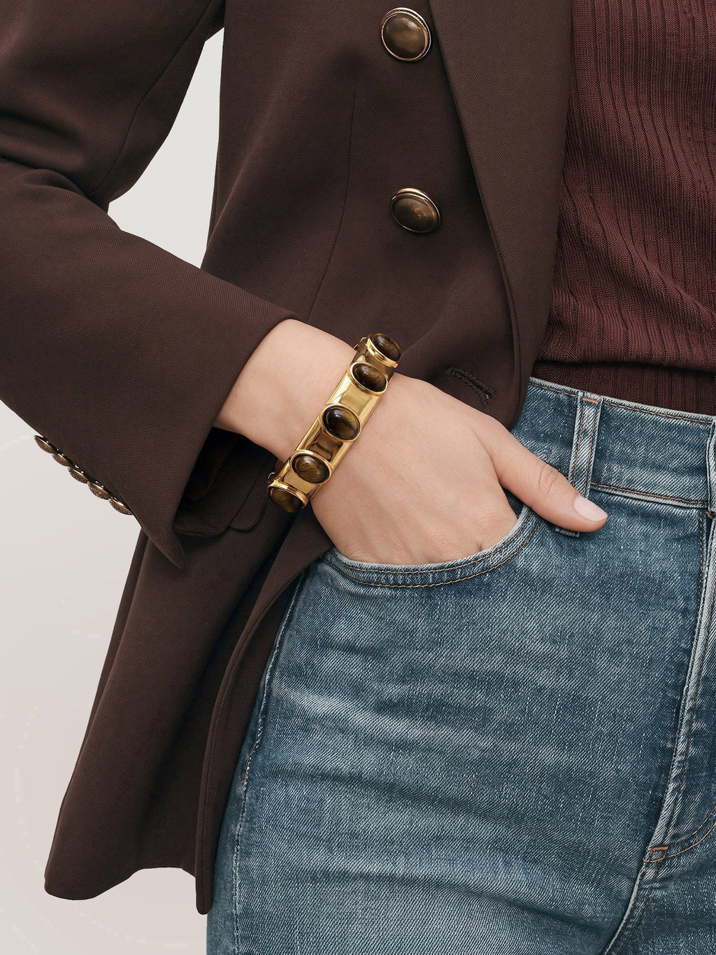 Tiger’s Eye Cabochon Bangle