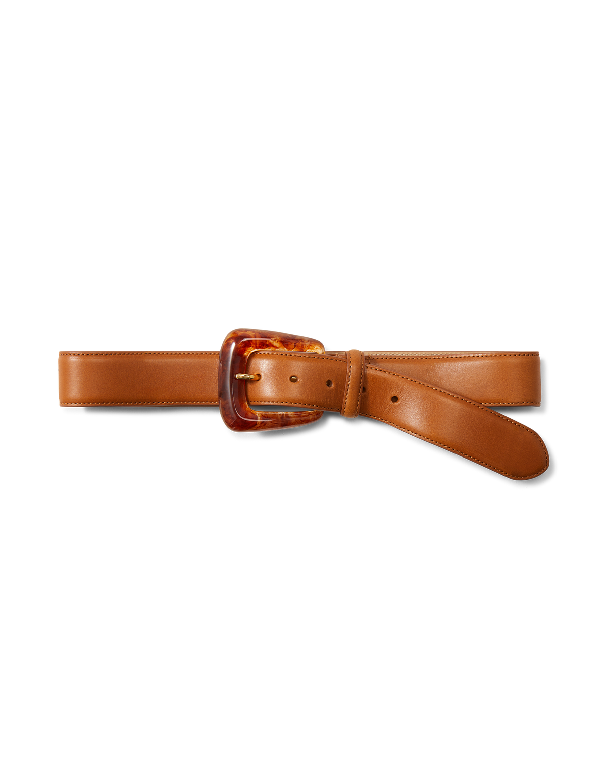 Arch Resin-Buckle Leather Belt