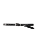 Slim Croc-Embossed Arch Belt