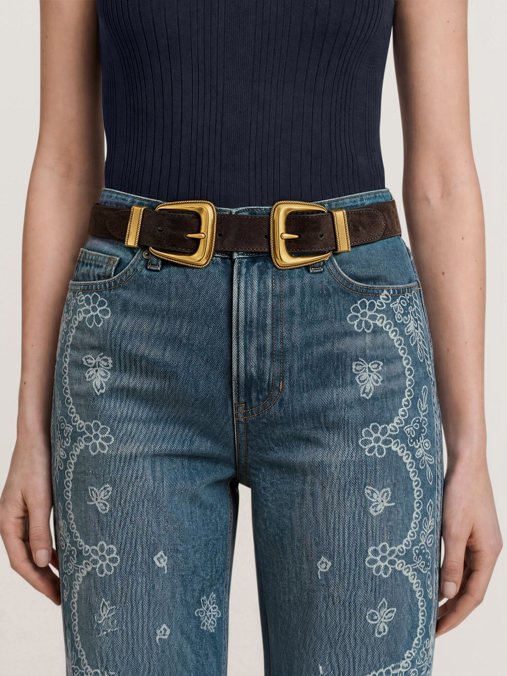 Double-Buckle Arch Waist Belt