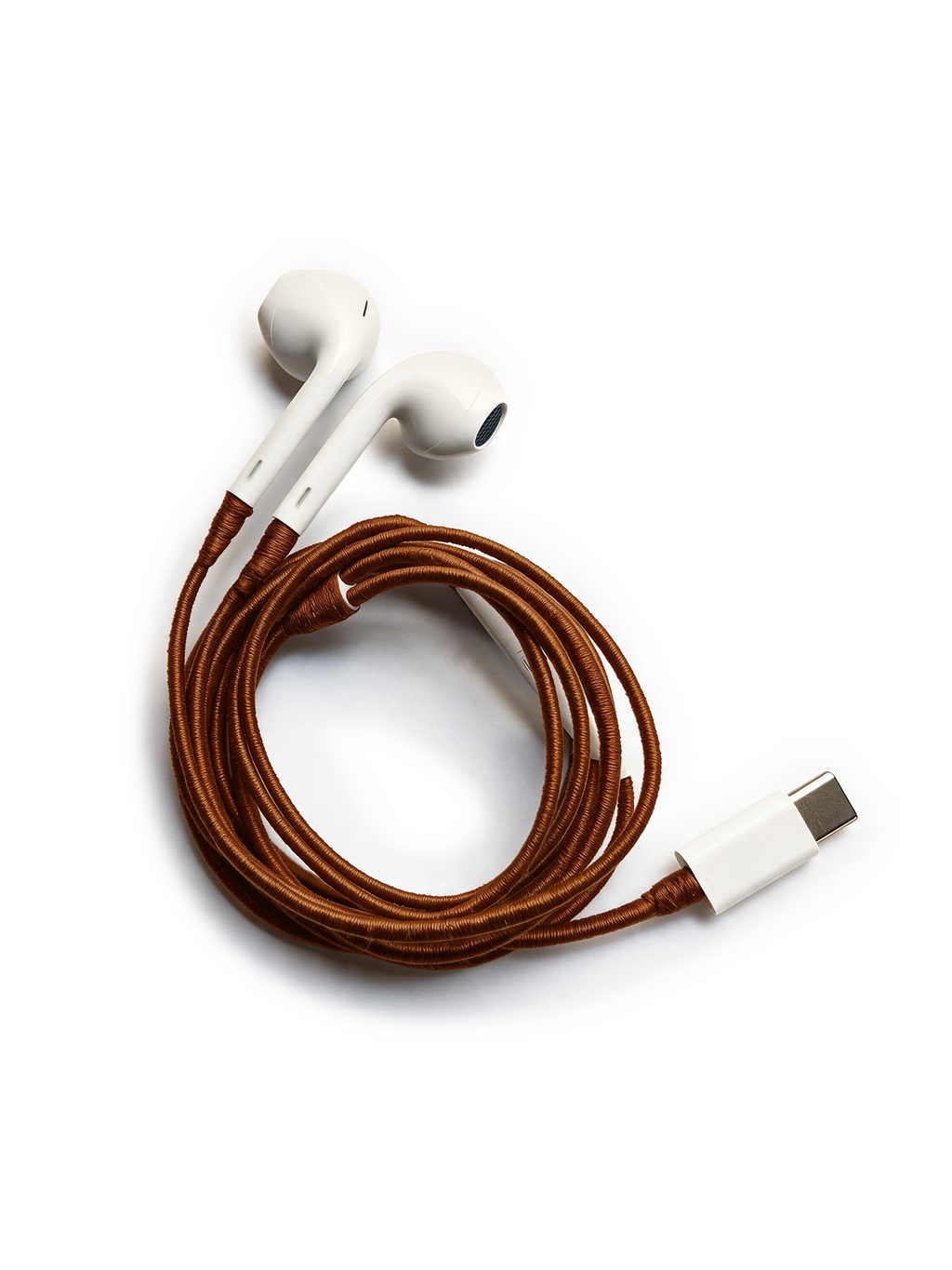 Brown Hand-Wrapped Earphones