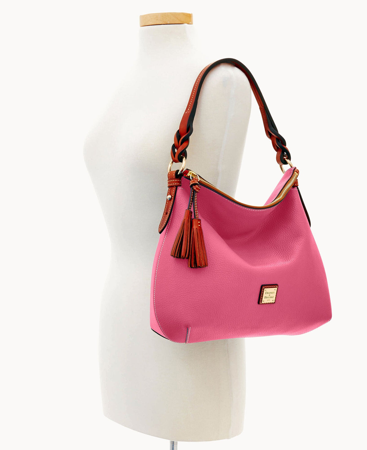 Pebble Grain Twist Strap Hobo