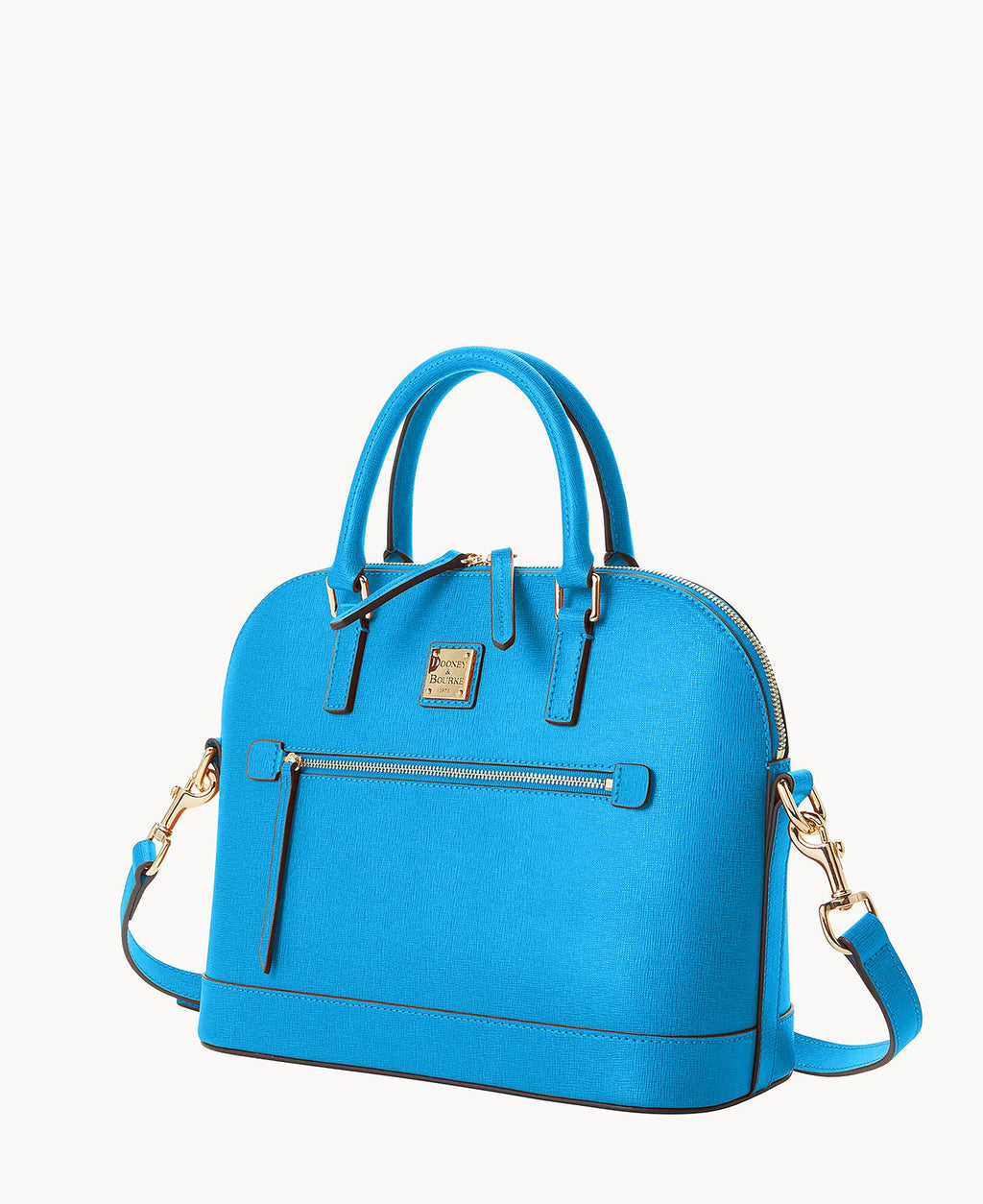 Saffiano Domed Zip Satchel