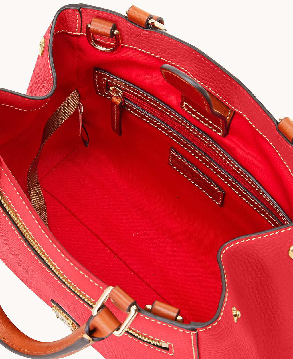 Pebble Grain Small Zip Satchel
