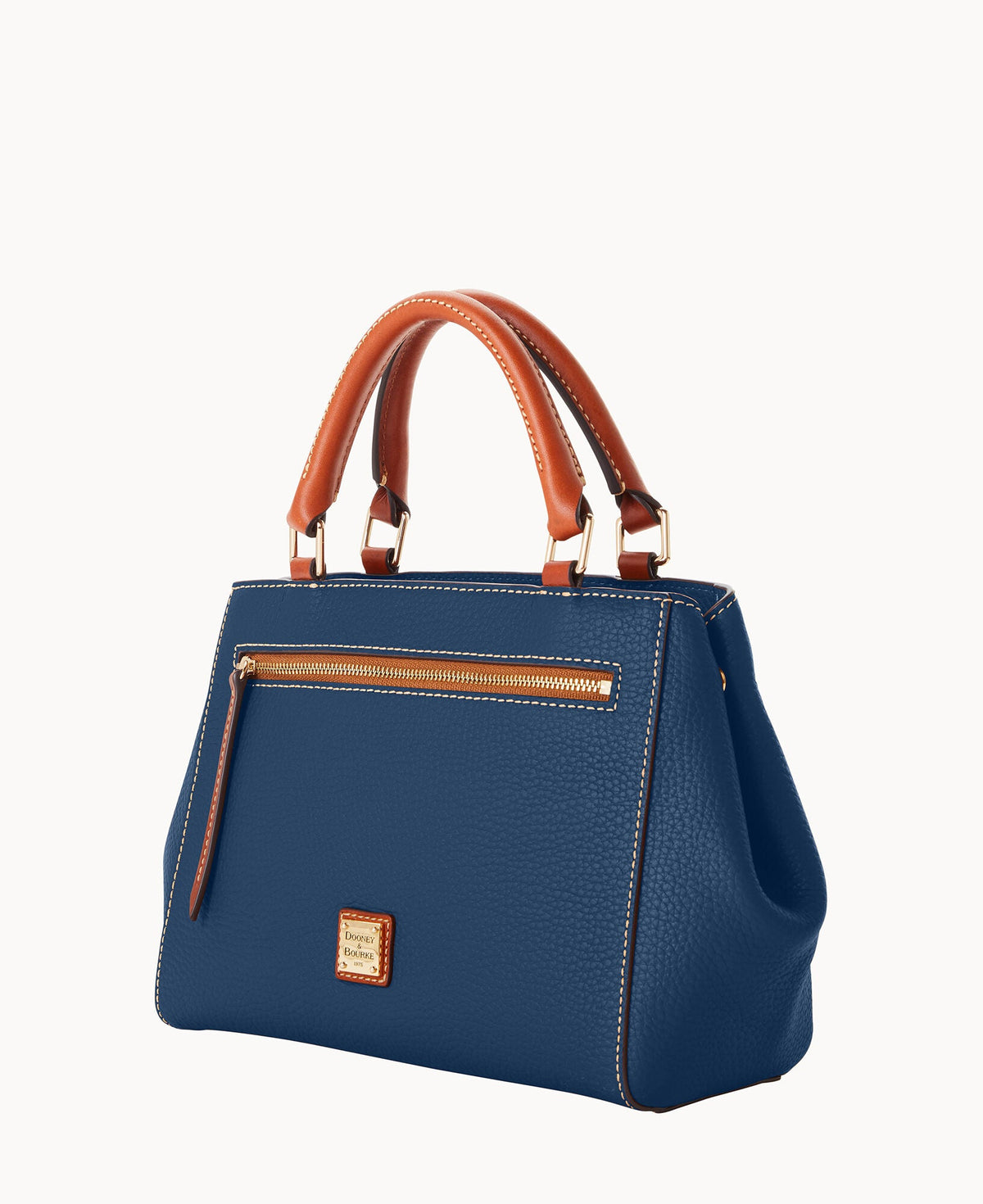 Pebble Grain Small Zip Satchel