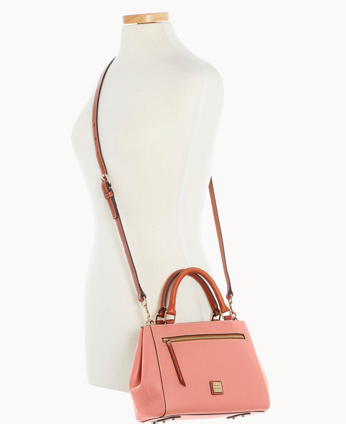 Pebble Grain Small Zip Satchel