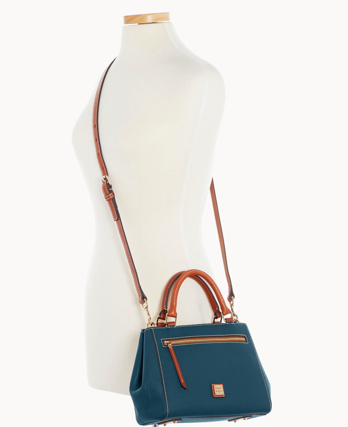 Pebble Grain Small Zip Satchel