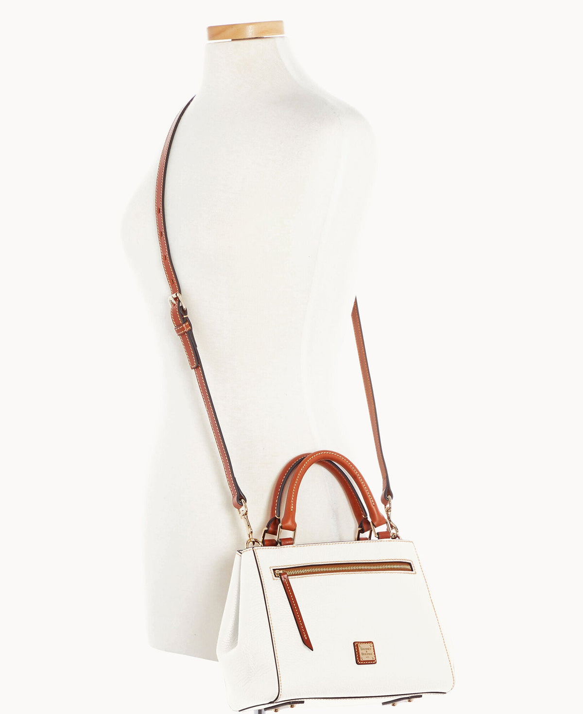 Pebble Grain Small Zip Satchel