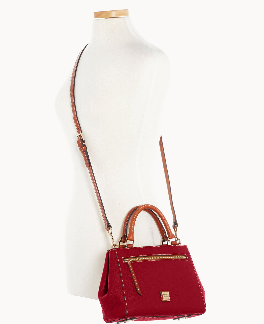 Pebble Grain Small Zip Satchel