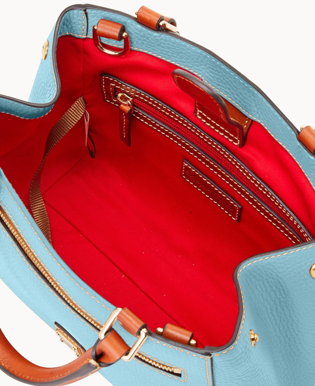 Pebble Grain Small Zip Satchel