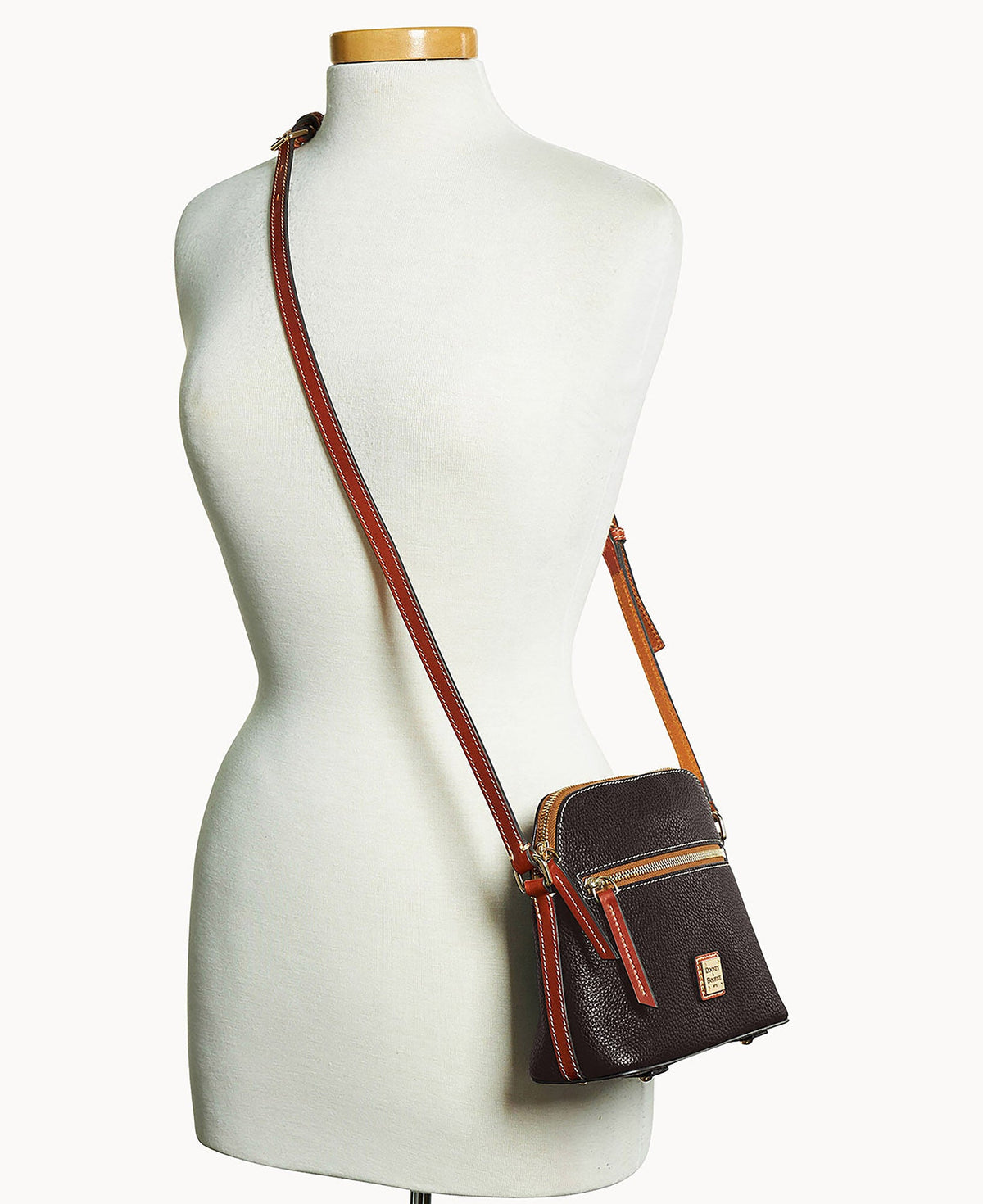 Pebble Grain Domed Crossbody