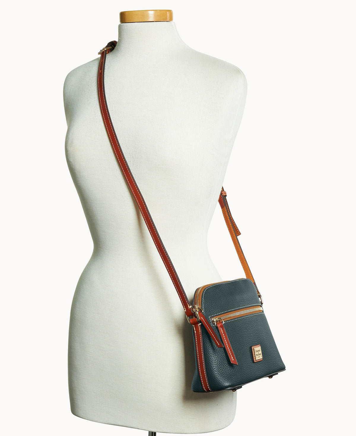Pebble Grain Domed Crossbody