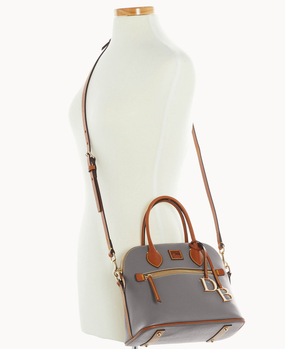 Pebble Grain Domed Satchel