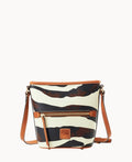 Zebra Leather Small Zip Sac