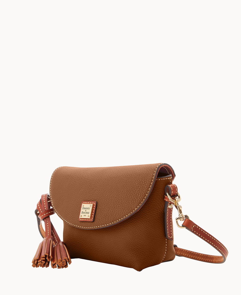Pebble Grain Crossbody Saddle Bag