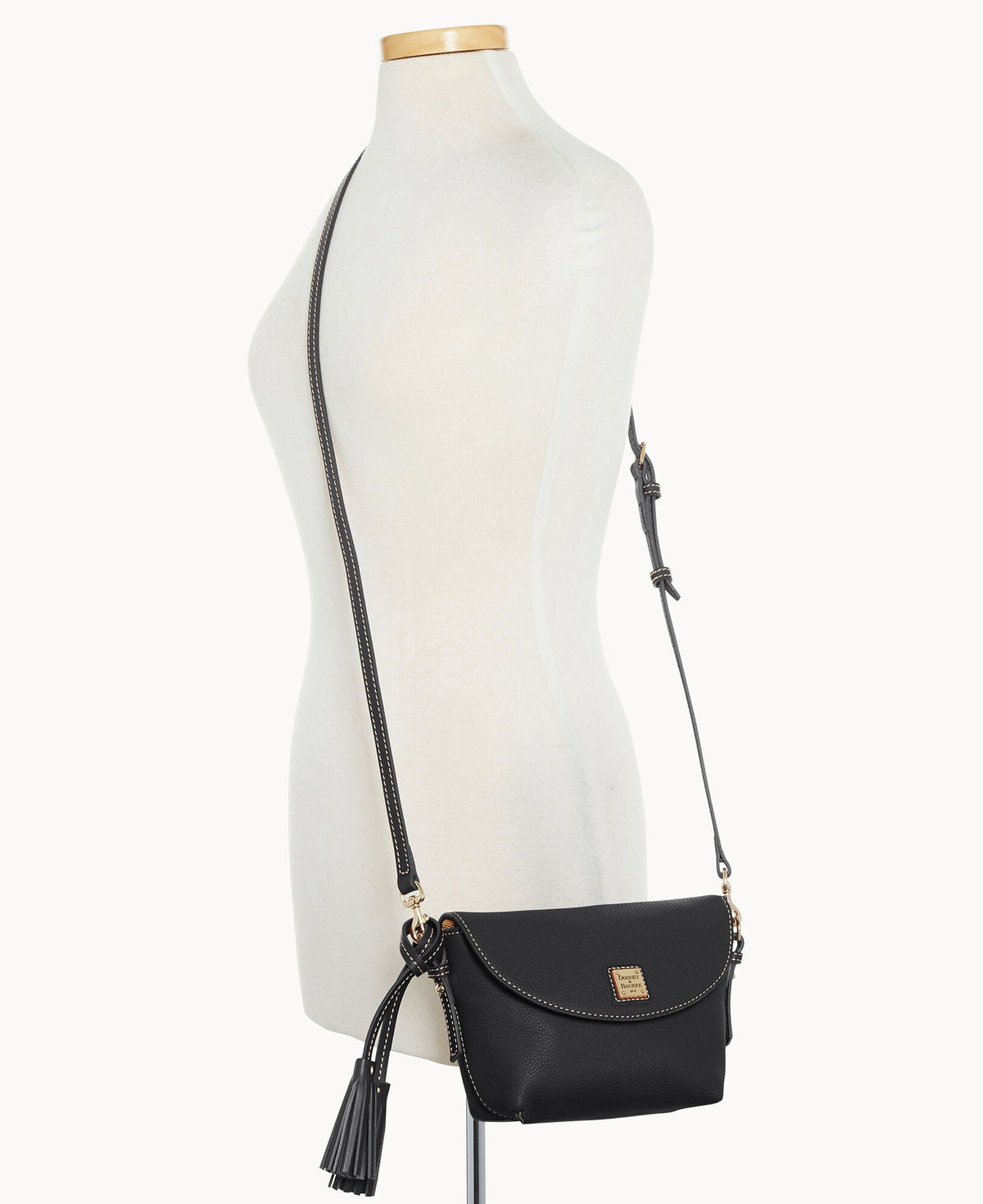 Pebble Grain Crossbody Saddle Bag