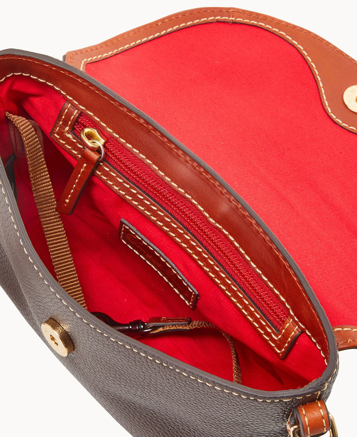 Pebble Grain Crossbody Saddle Bag