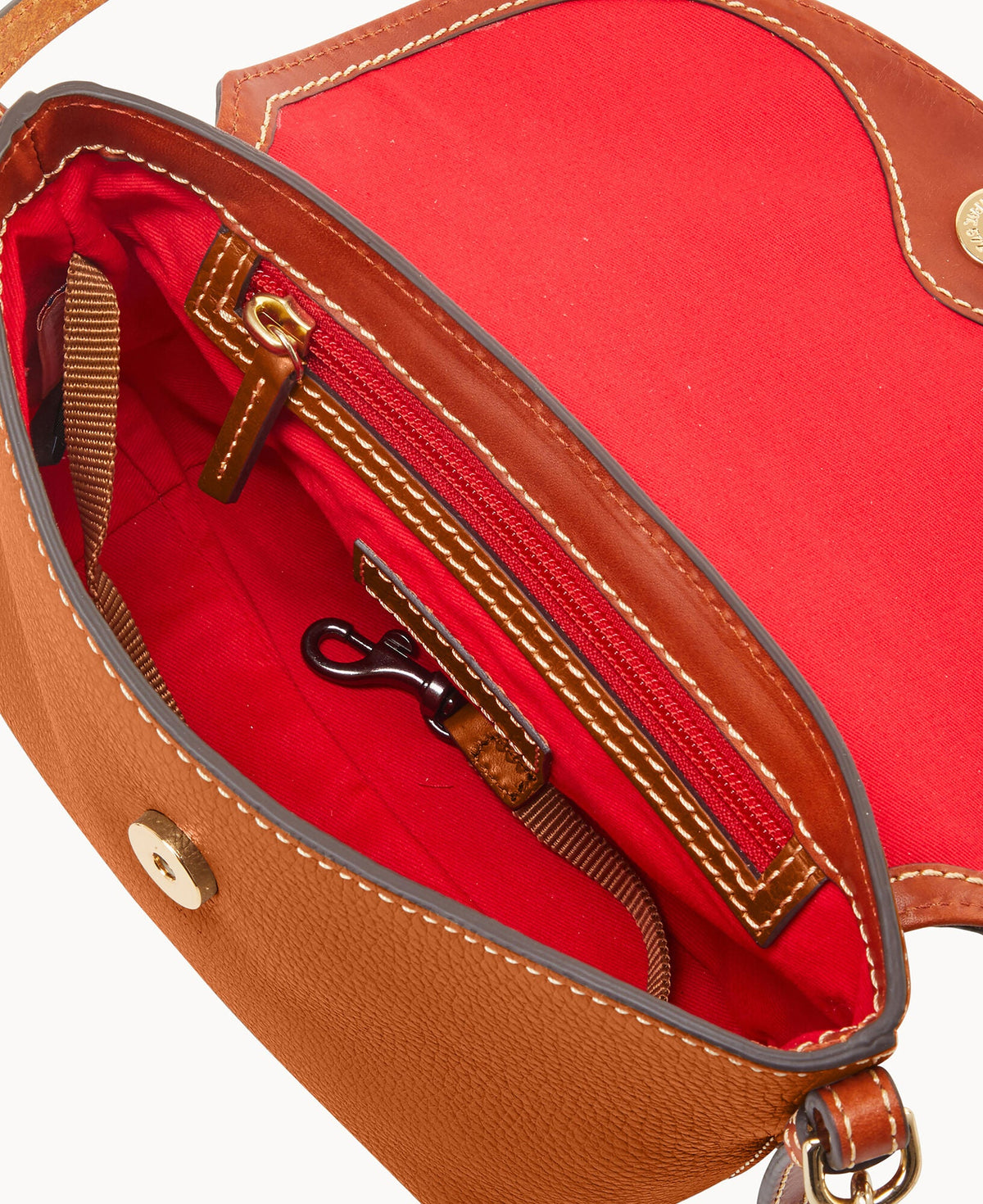 Pebble Grain Crossbody Saddle Bag
