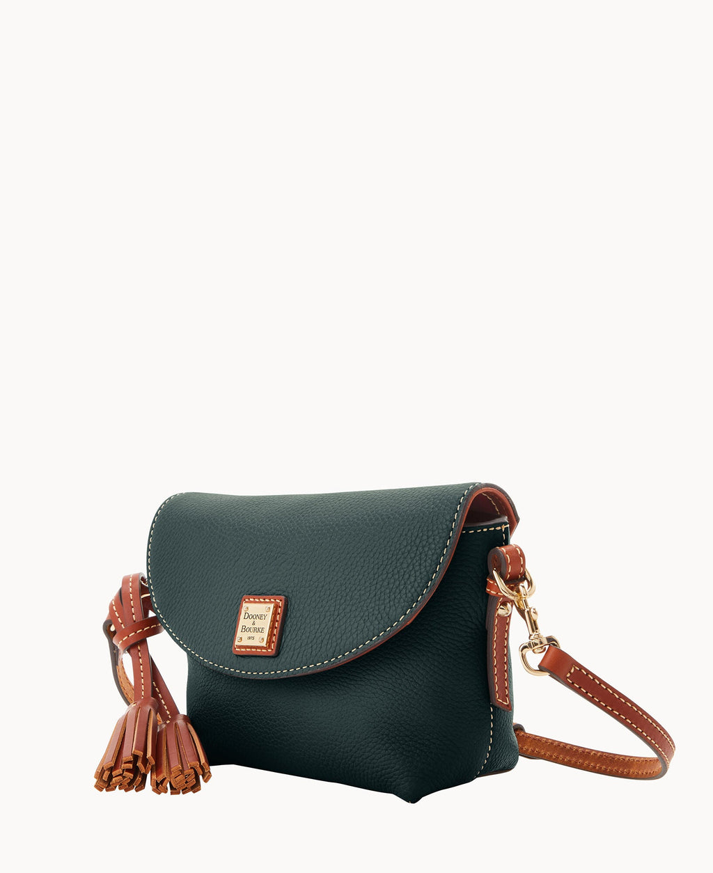 Pebble Grain Crossbody Saddle Bag
