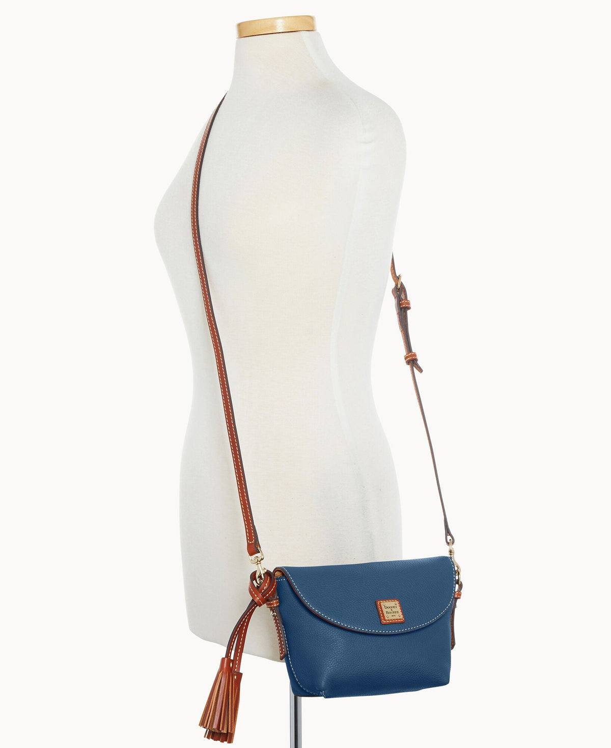 Pebble Grain Crossbody Saddle Bag