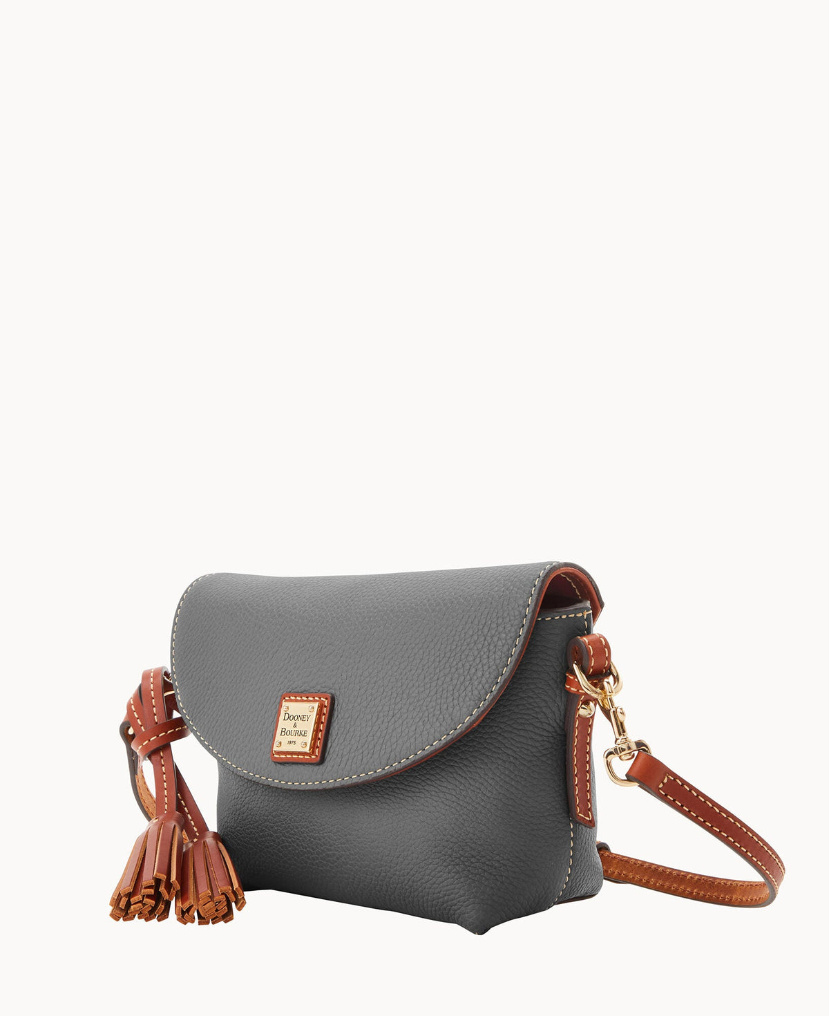 Pebble Grain Crossbody Saddle Bag