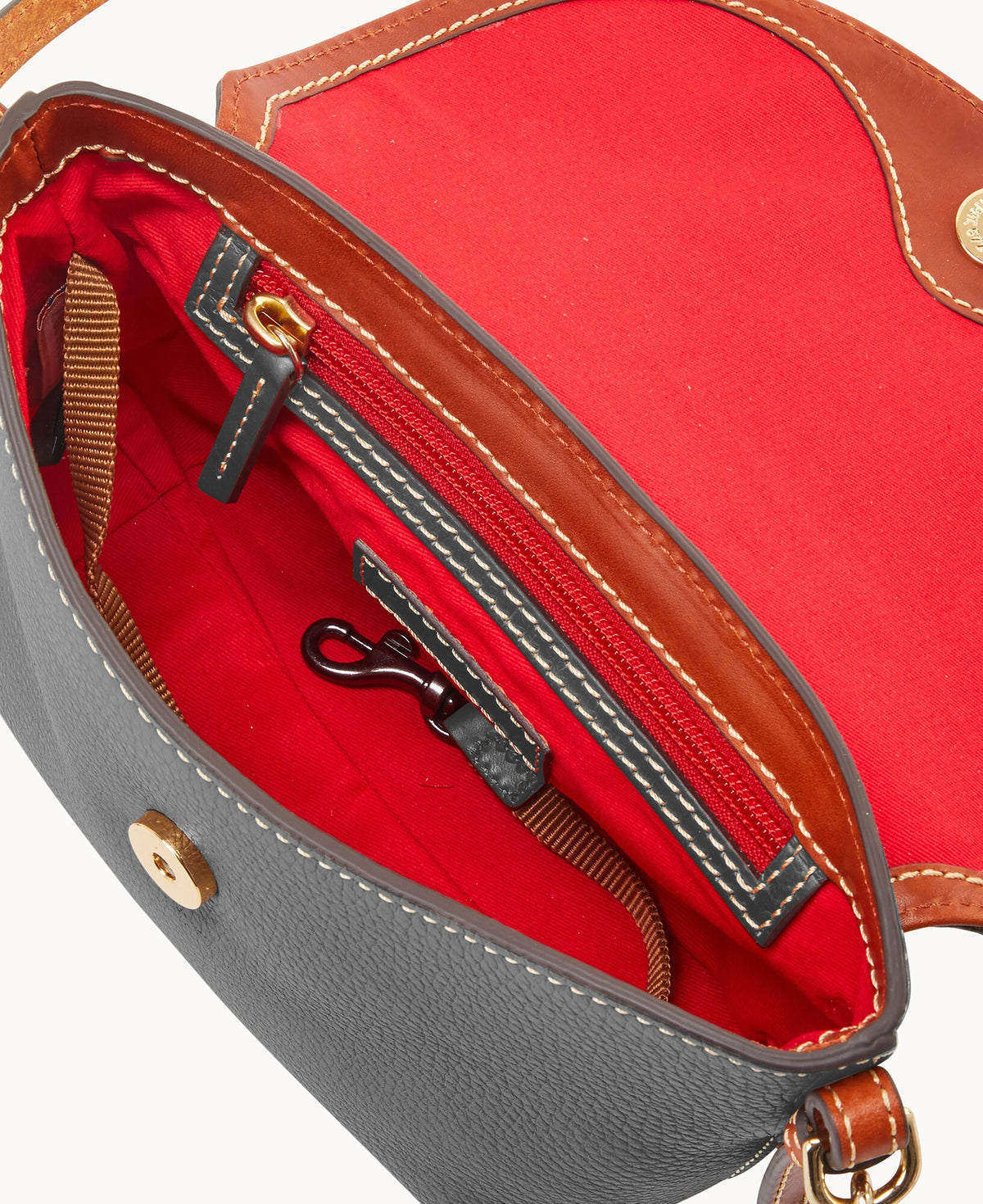 Pebble Grain Crossbody Saddle Bag