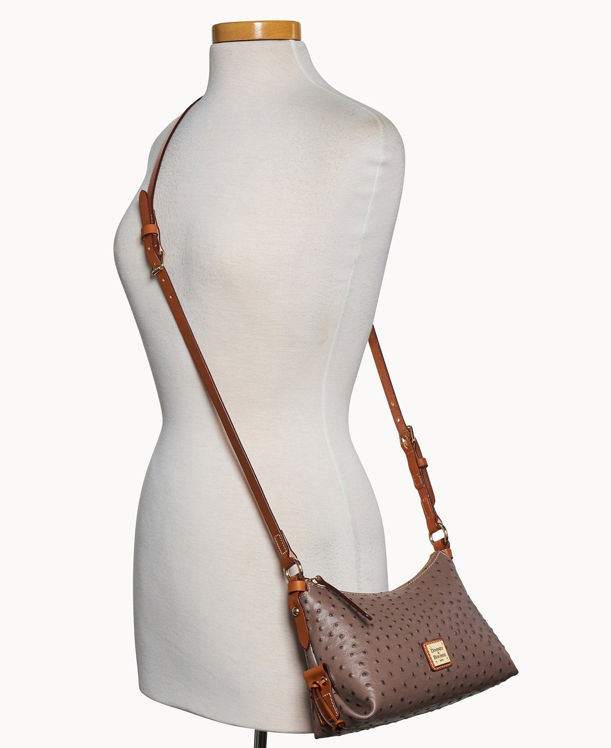 Ostrich Hobo Crossbody 22