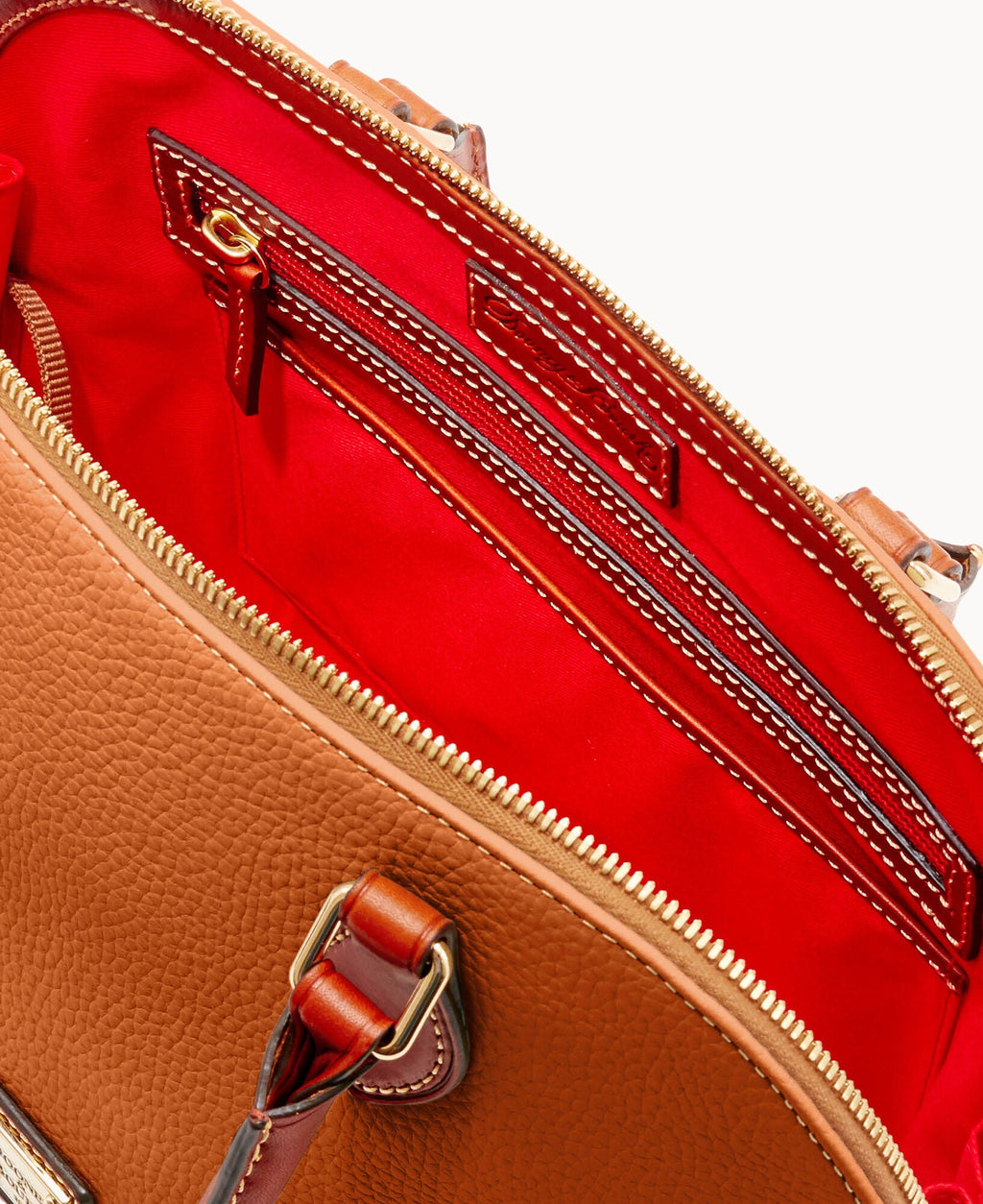 Pebble Grain Zip Zip Satchel