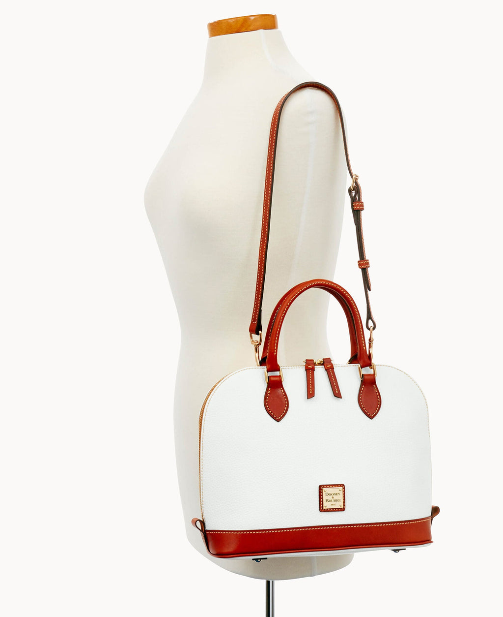 Pebble Grain Zip Zip Satchel