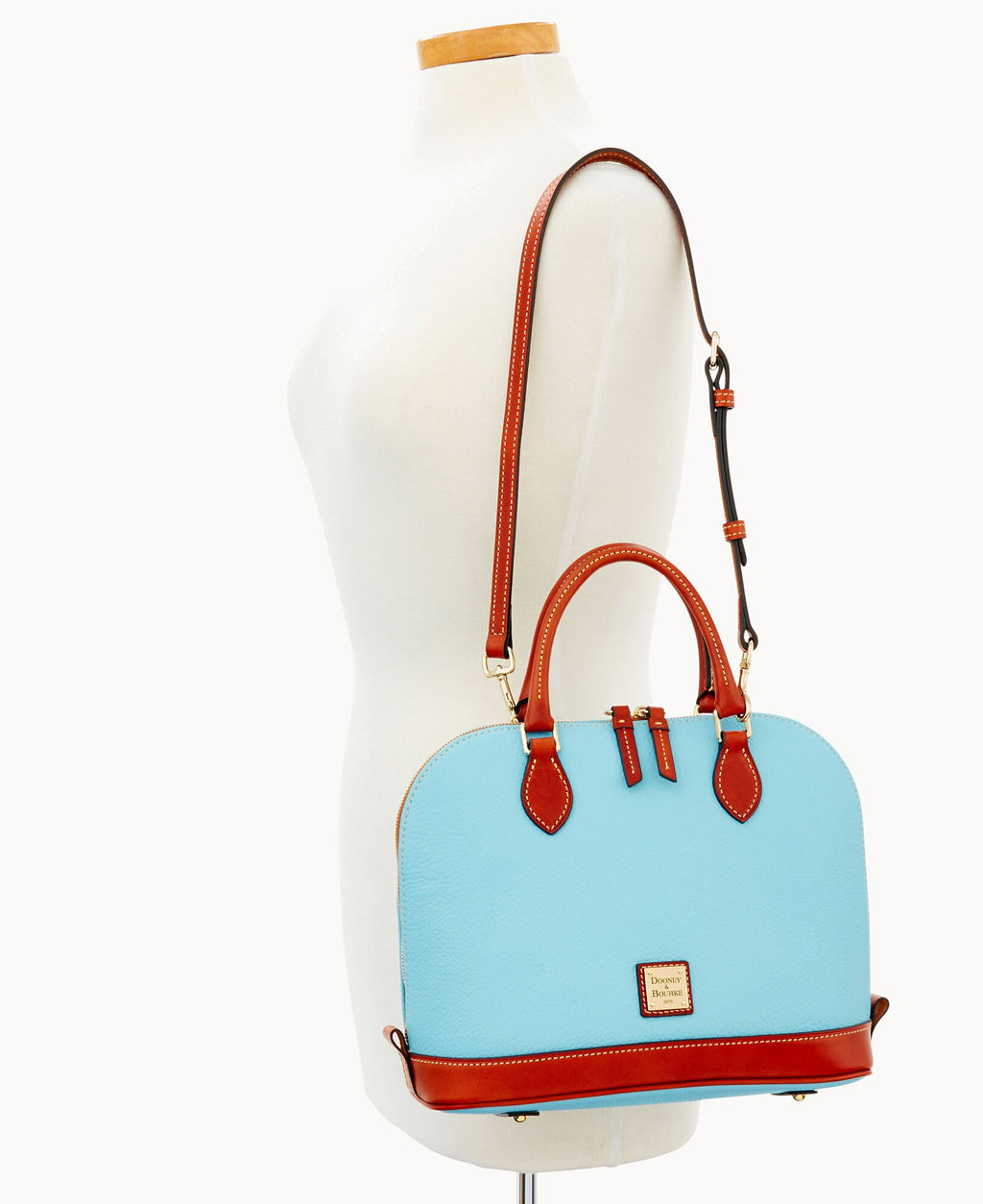 Pebble Grain Zip Zip Satchel