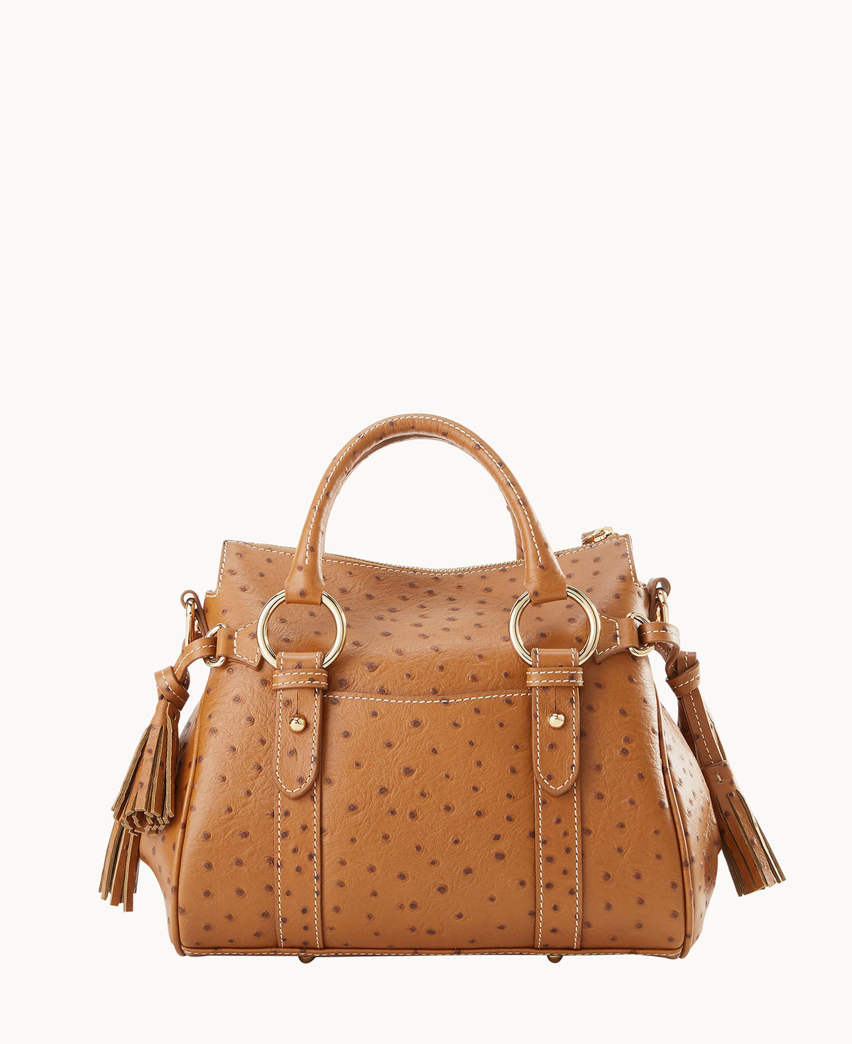 Ostrich Satchel With Pocket