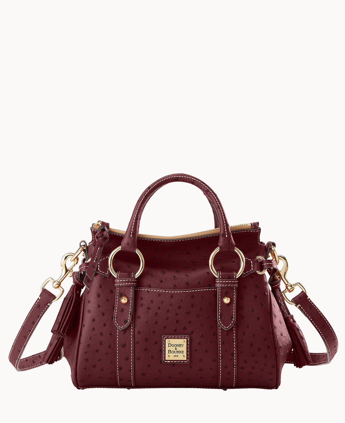 Ostrich Satchel With Pocket