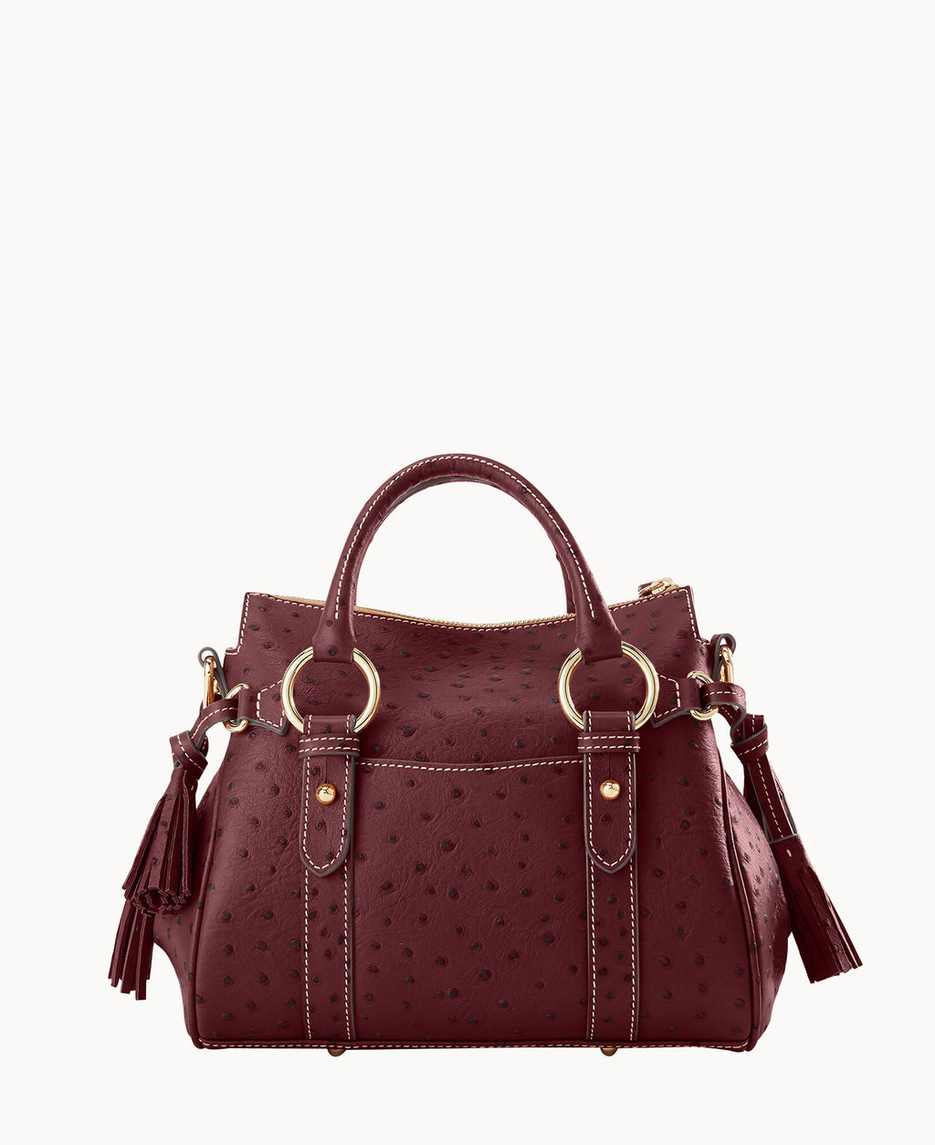 Ostrich Satchel With Pocket