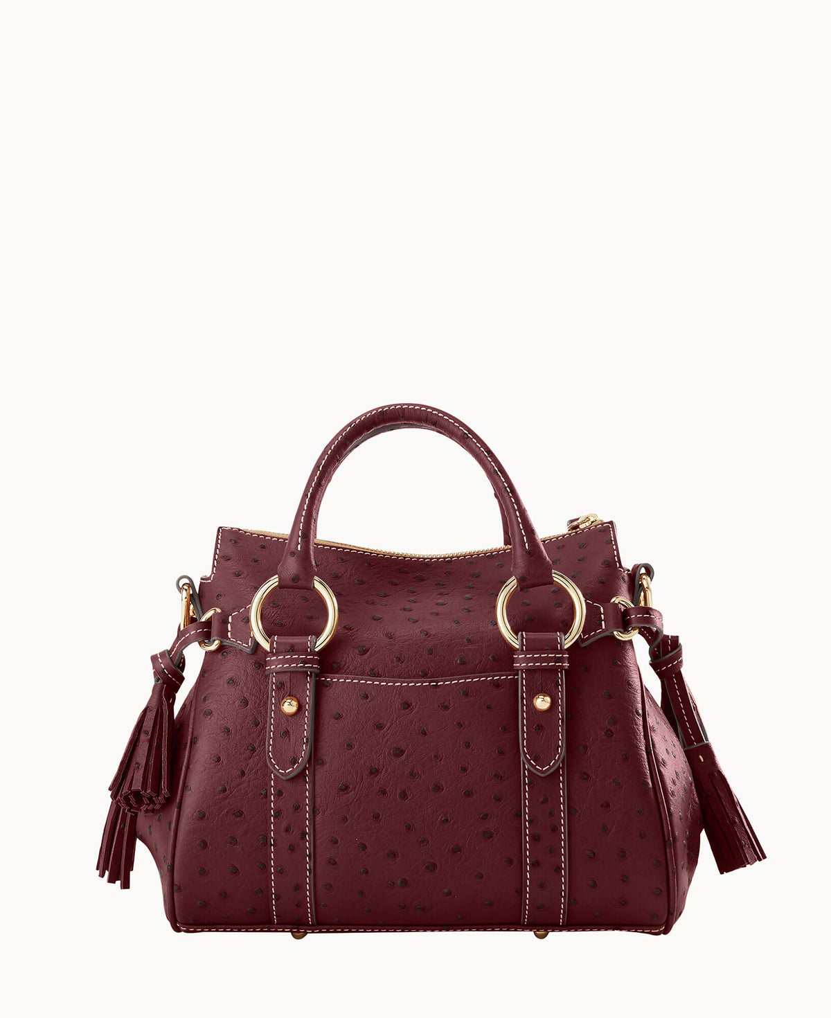 Ostrich Satchel With Pocket